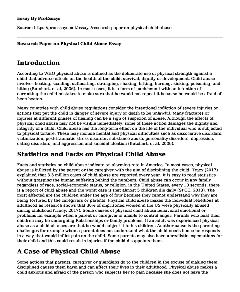 Research Paper on Physical Child Abuse