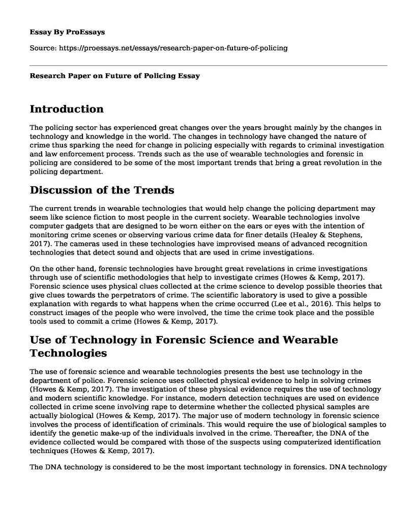 Research Paper on Future of Policing