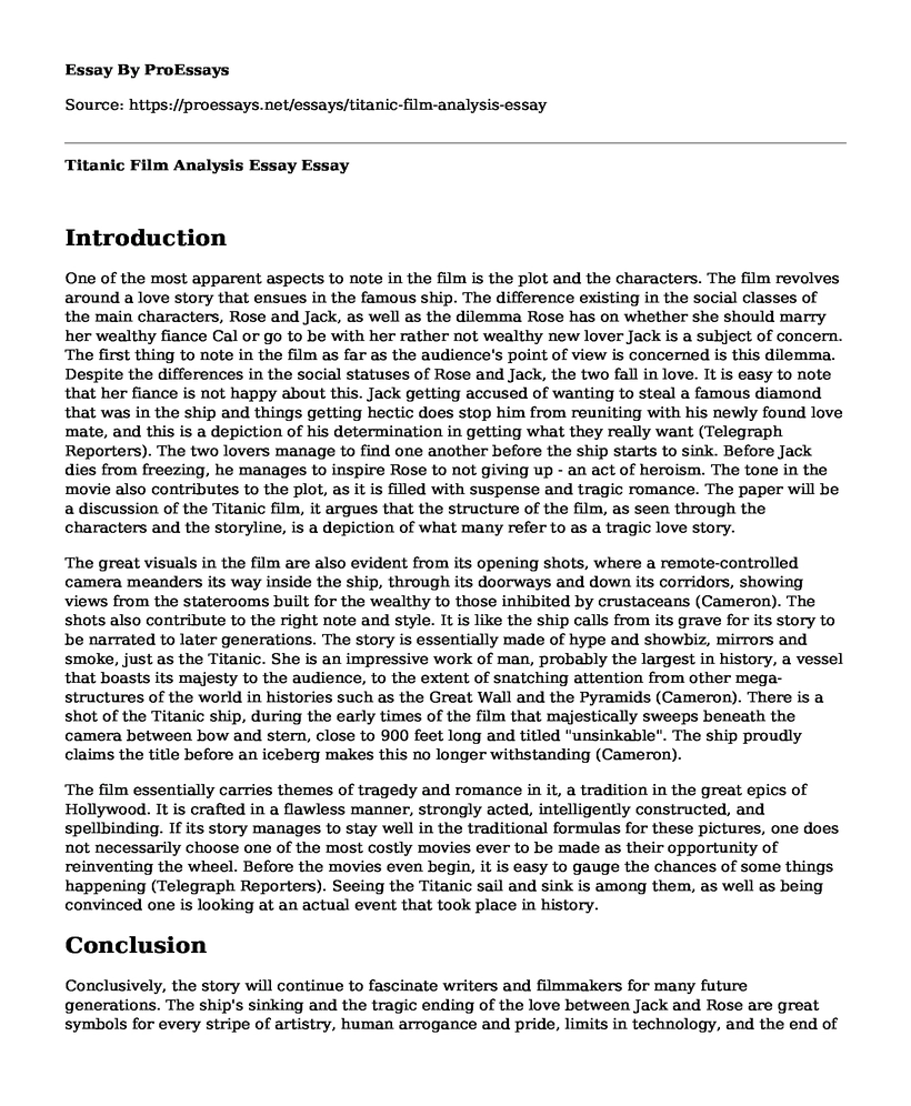  Titanic Film Analysis Essay Free Essay Term Paper Example 