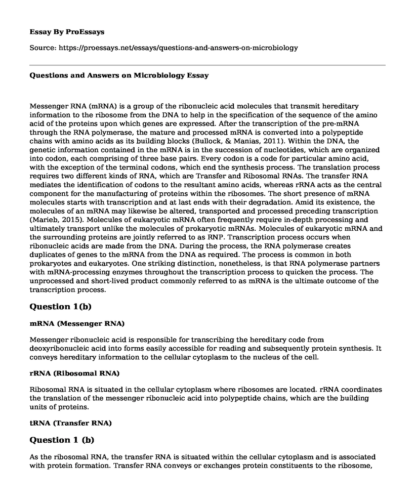 Questions and Answers on Microbiology