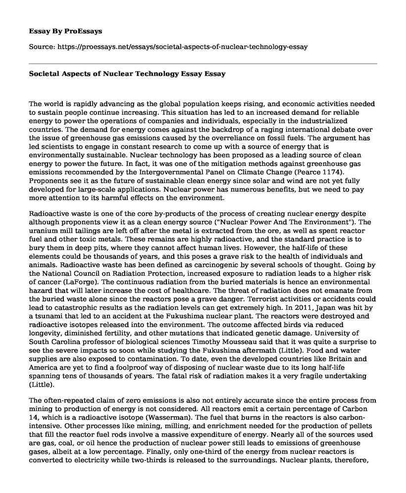 Societal Aspects of Nuclear Technology Essay