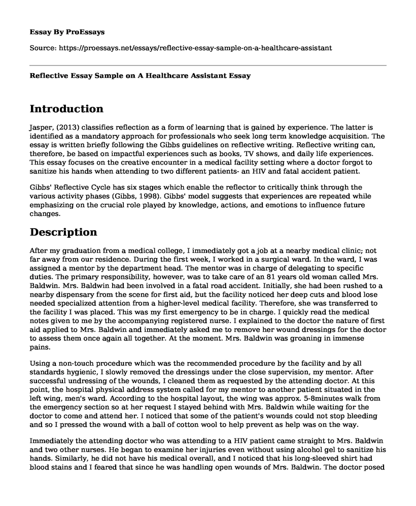 reflective essay on medication administration