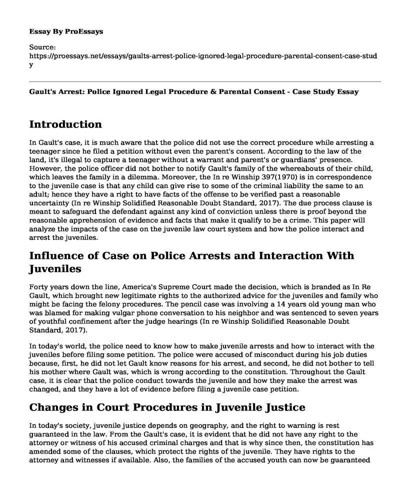 Gault's Arrest: Police Ignored Legal Procedure & Parental Consent - Case Study