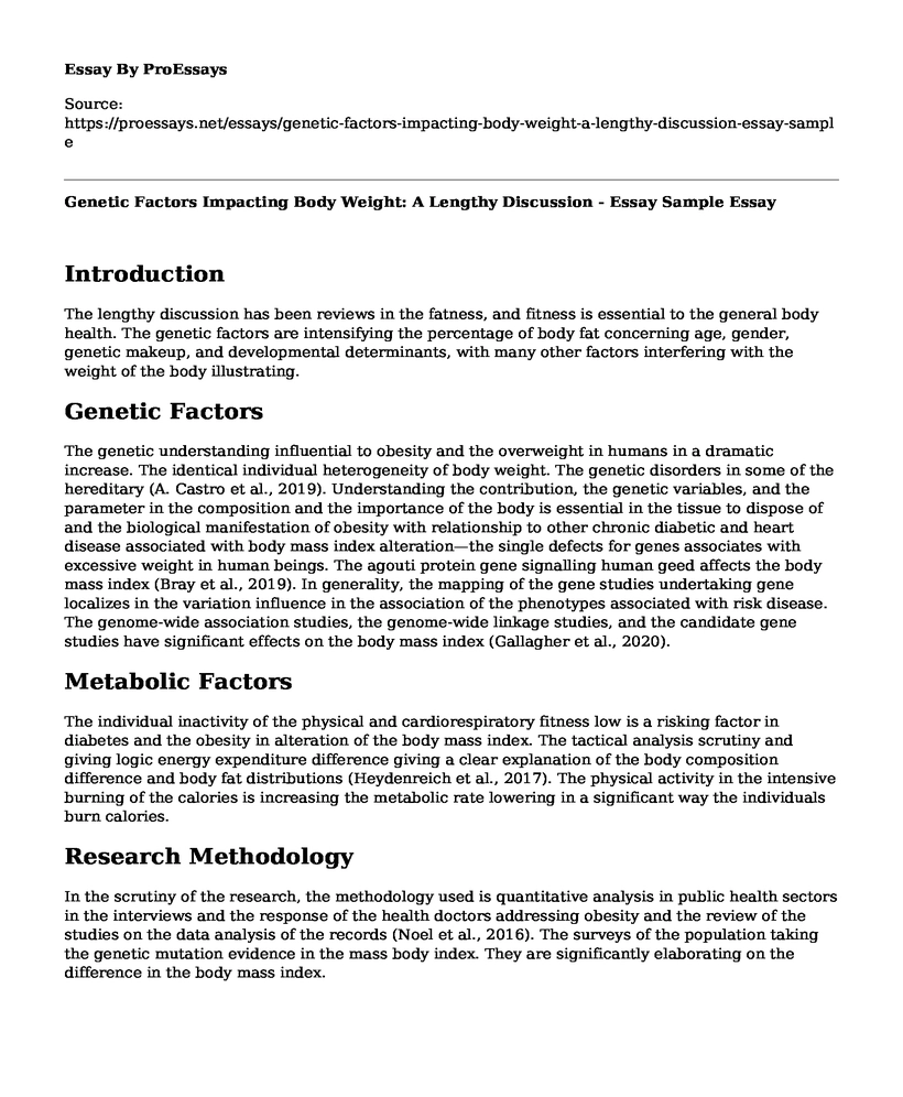 Genetic Factors Impacting Body Weight: A Lengthy Discussion - Essay Sample
