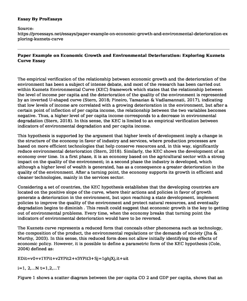 Paper Example on Economic Growth and Environmental Deterioration: Exploring Kuznets Curve