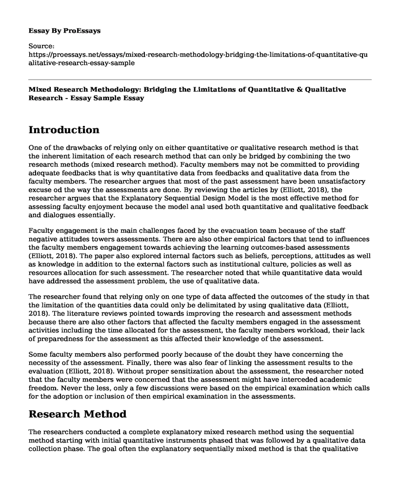 Mixed Research Methodology: Bridging the Limitations of Quantitative & Qualitative Research - Essay Sample