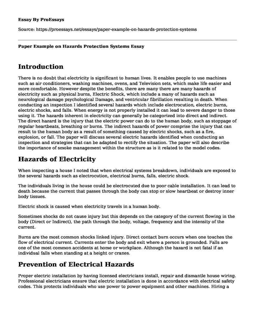 Paper Example on Hazards Protection Systems