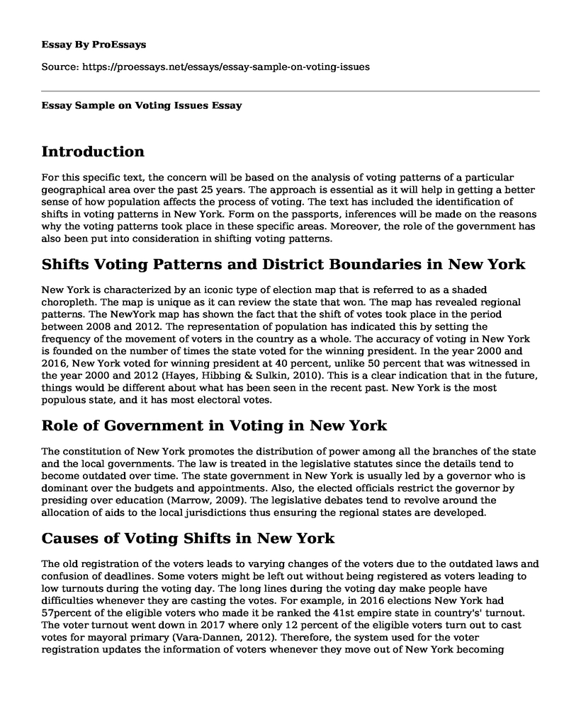 Essay Sample on Voting Issues