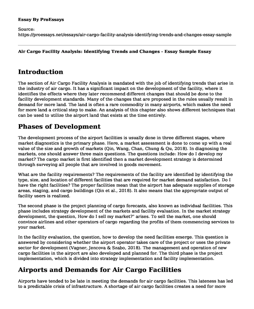 Air Cargo Facility Analysis: Identifying Trends and Changes - Essay Sample