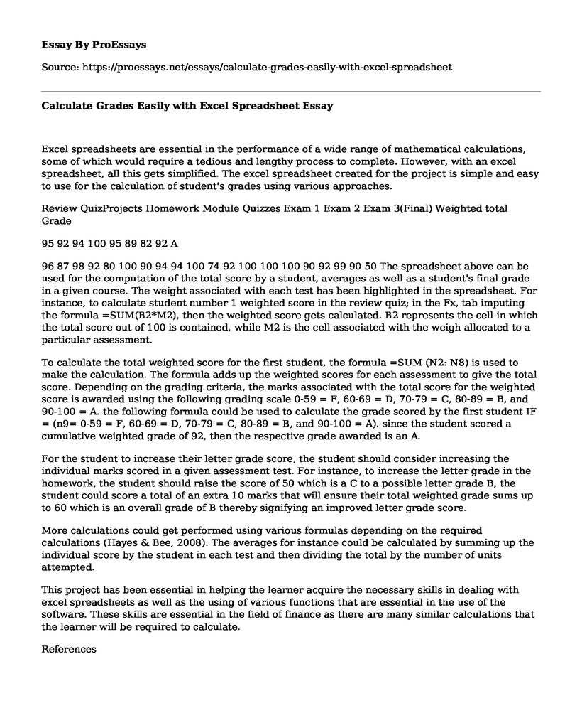 Calculate Grades Easily with Excel Spreadsheet