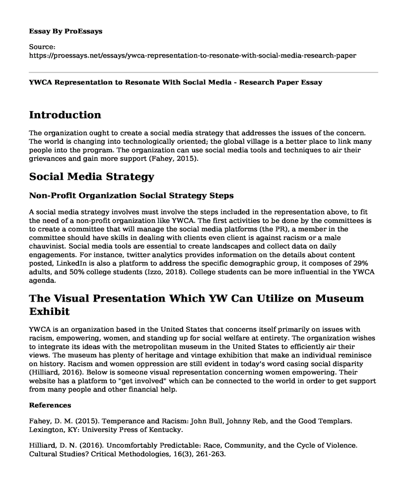 YWCA Representation to Resonate With Social Media - Research Paper