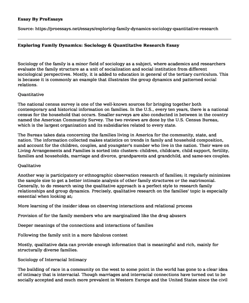 Exploring Family Dynamics: Sociology & Quantitative Research