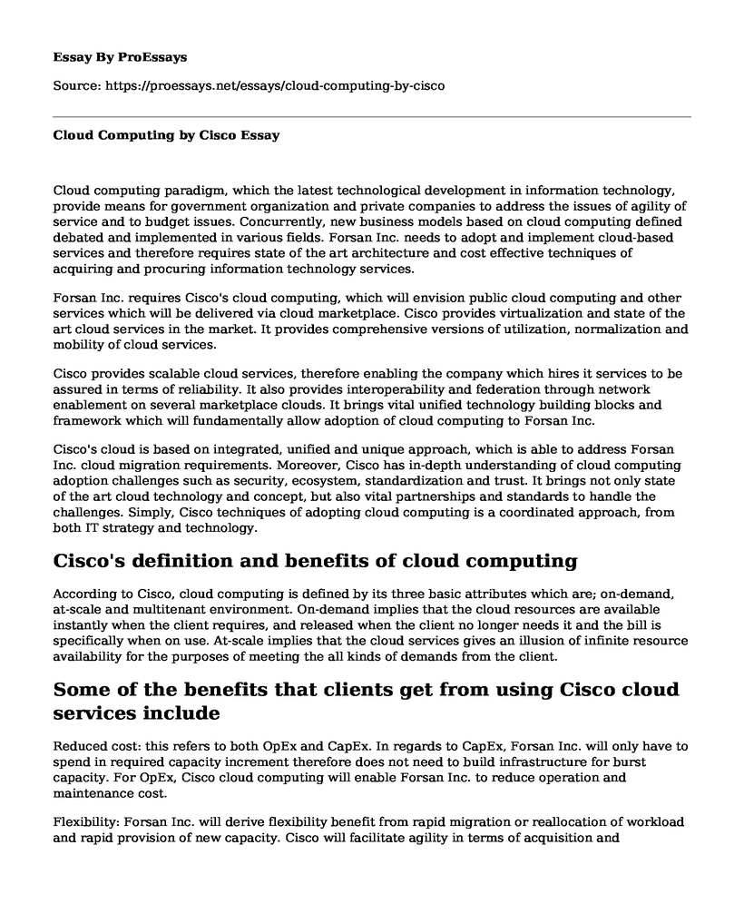 Cloud Computing by Cisco