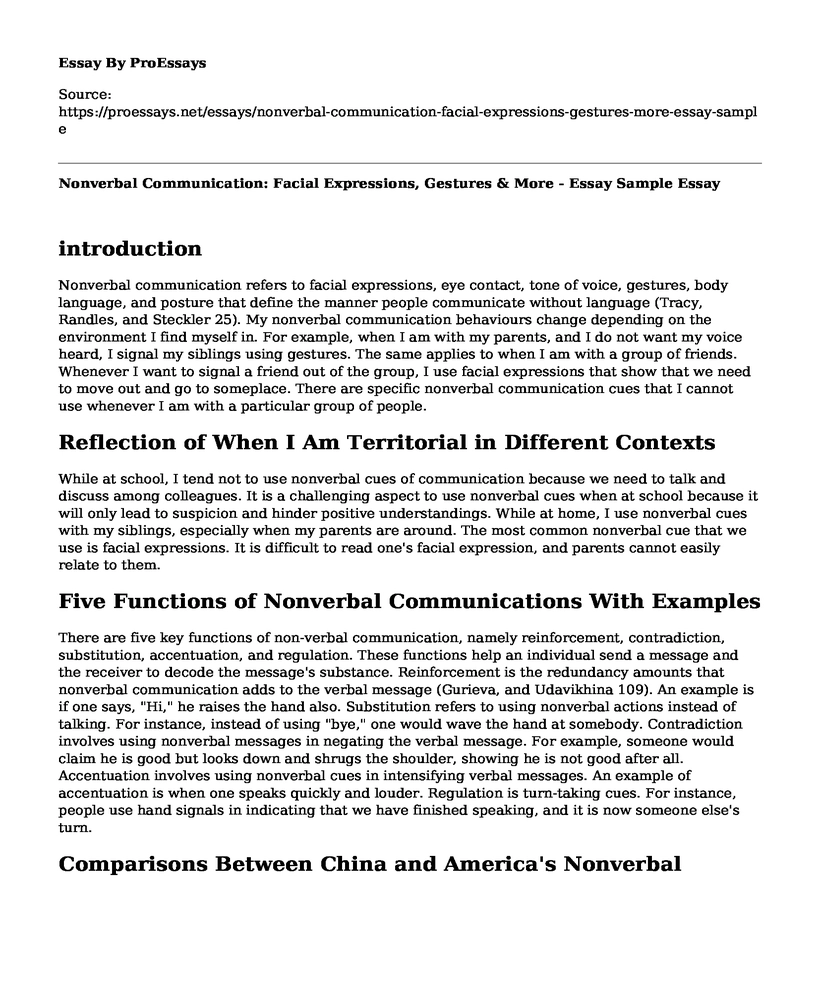 personal nonverbal communication essay