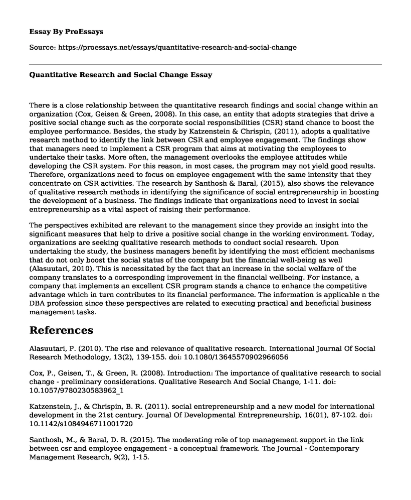 Quantitative Research and Social Change 