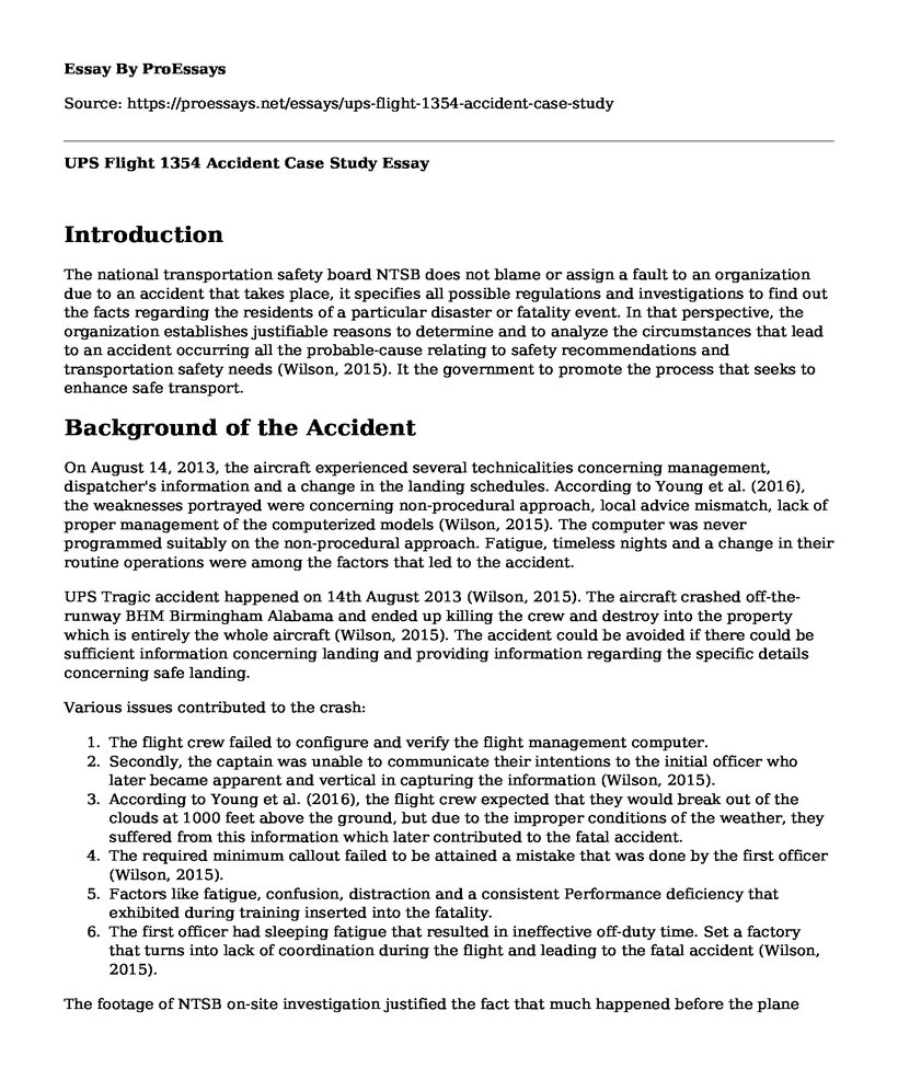 UPS Flight 1354 Accident Case Study