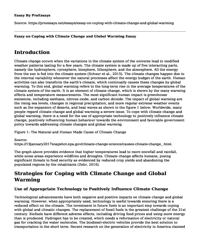 Essay on Coping with Climate Change and Global Warming