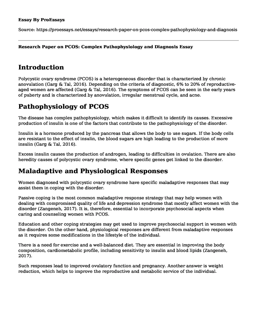 Research Paper on PCOS: Complex Pathophysiology and Diagnosis