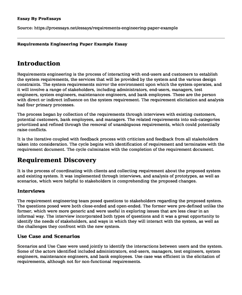 Requirements Engineering Paper Example