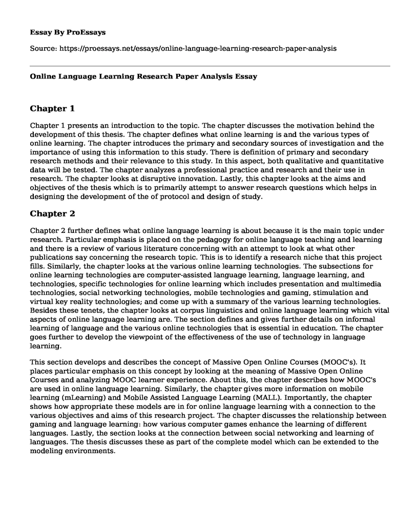 Online Language Learning Research Paper Analysis