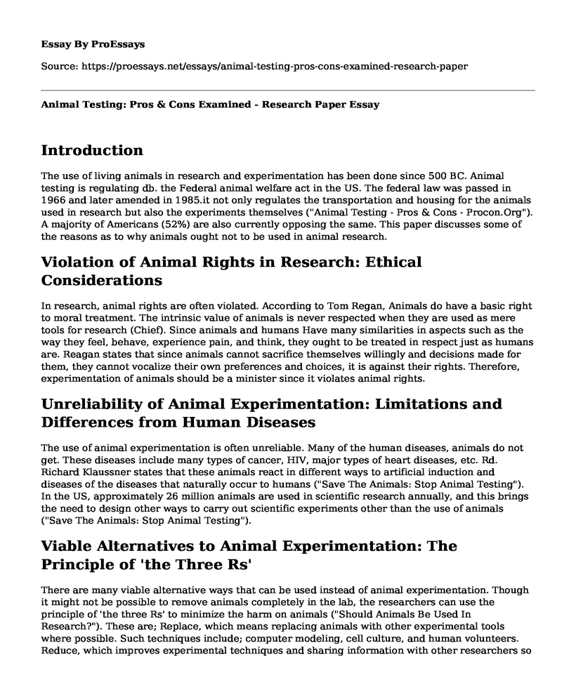 research papers on animal testing