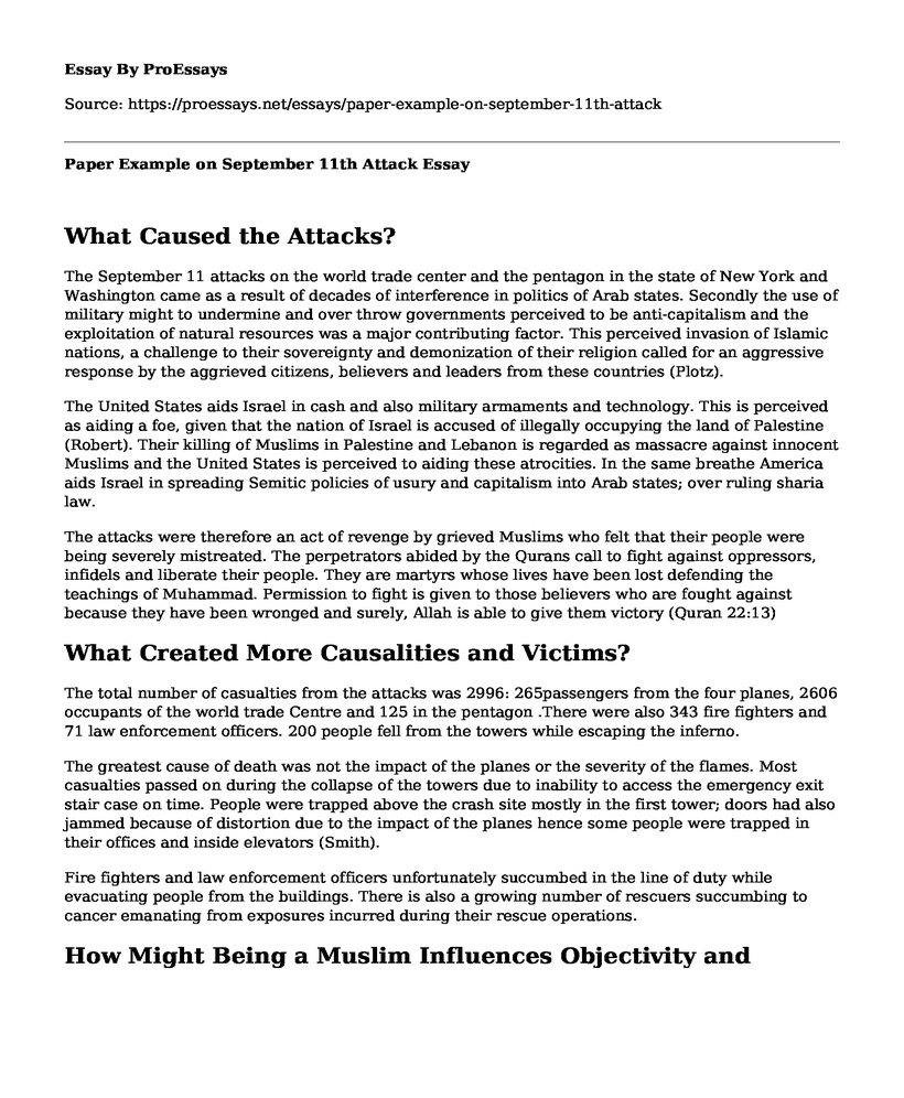 Paper Example on September 11th Attack