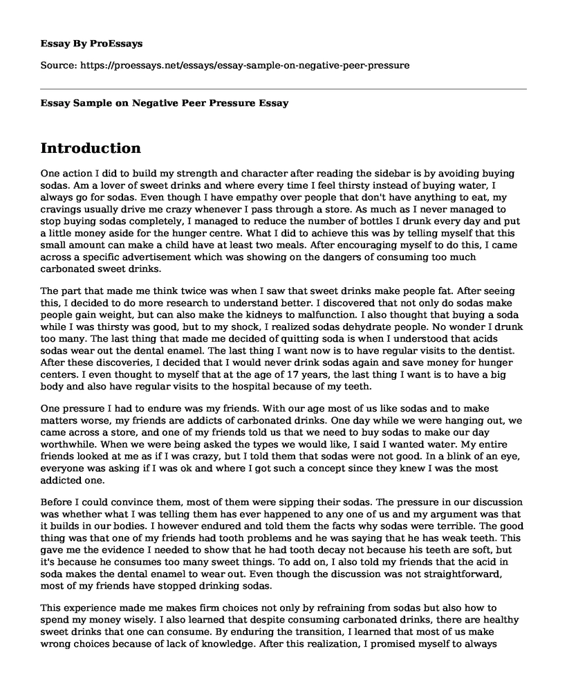 peer pressure problems and solutions essay