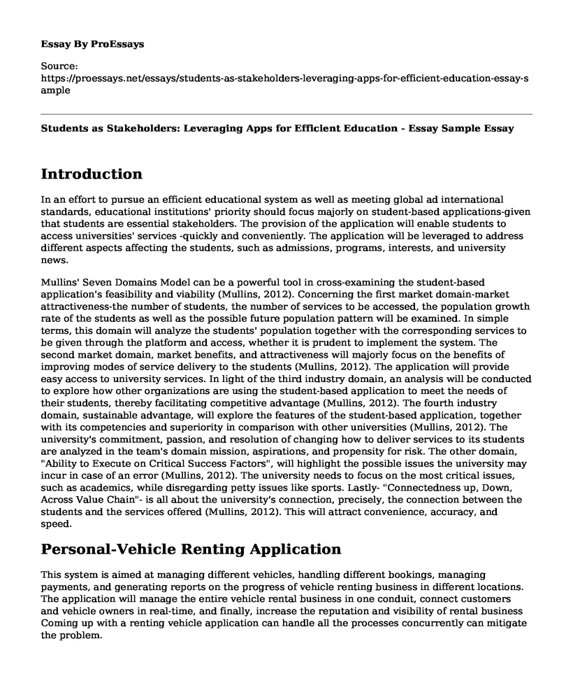 Students as Stakeholders: Leveraging Apps for Efficient Education - Essay Sample