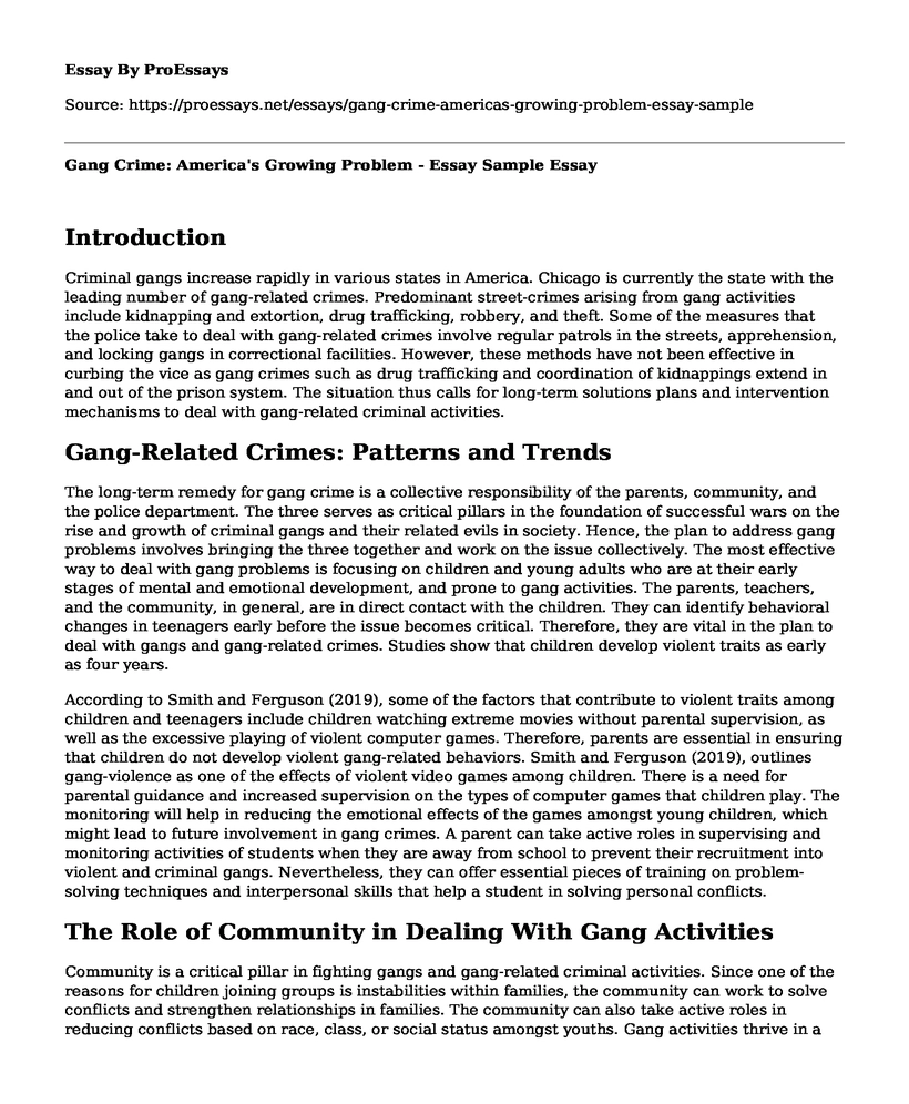 Gang Crime: America's Growing Problem - Essay Sample