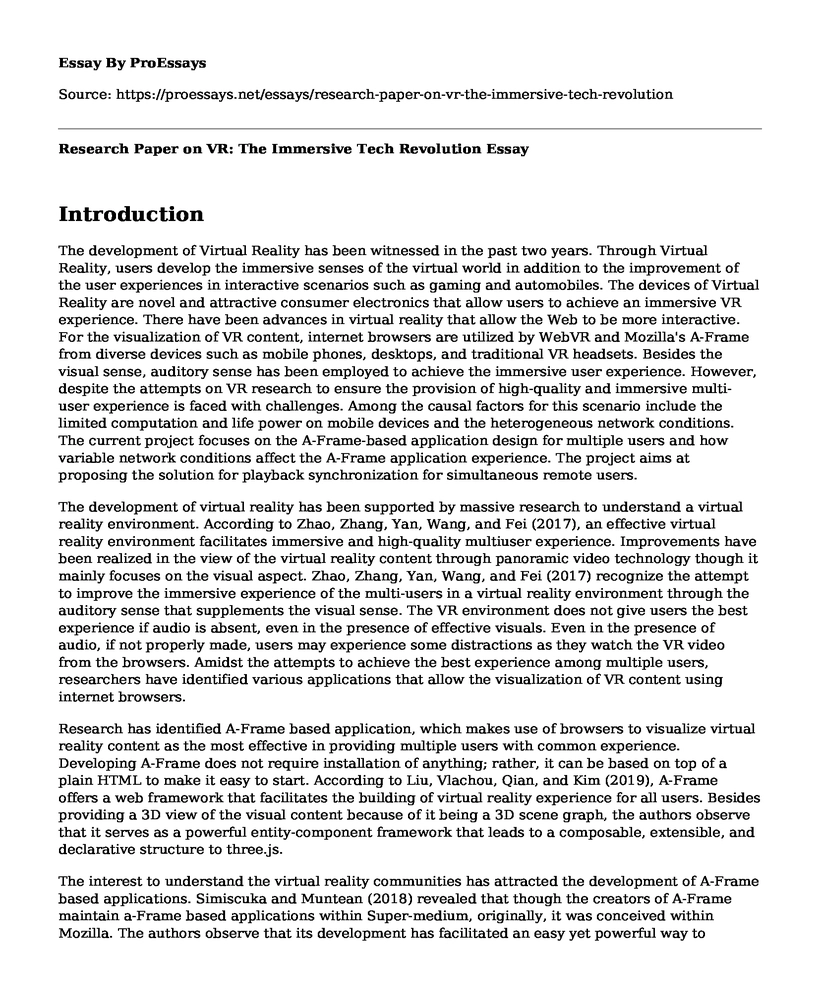 Research Paper on VR: The Immersive Tech Revolution