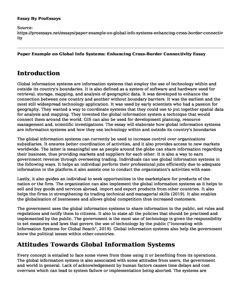 Paper Example on Global Info Systems: Enhancing Cross-Border Connectivity
