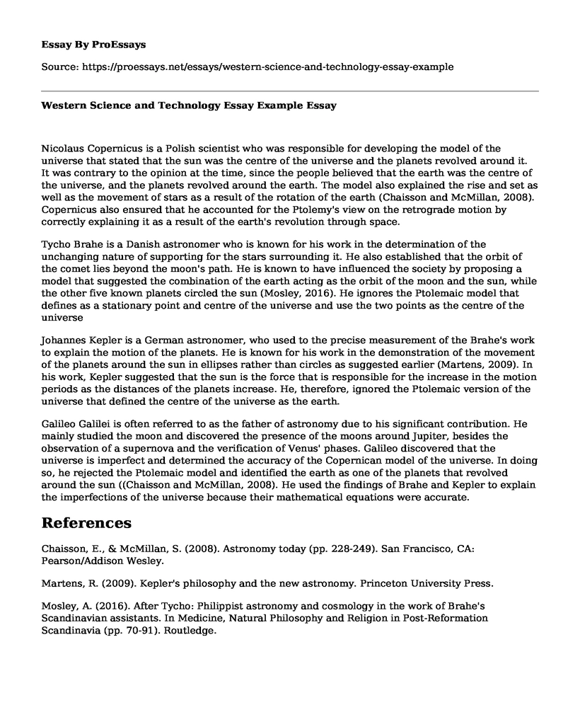 Western Science and Technology Essay Example