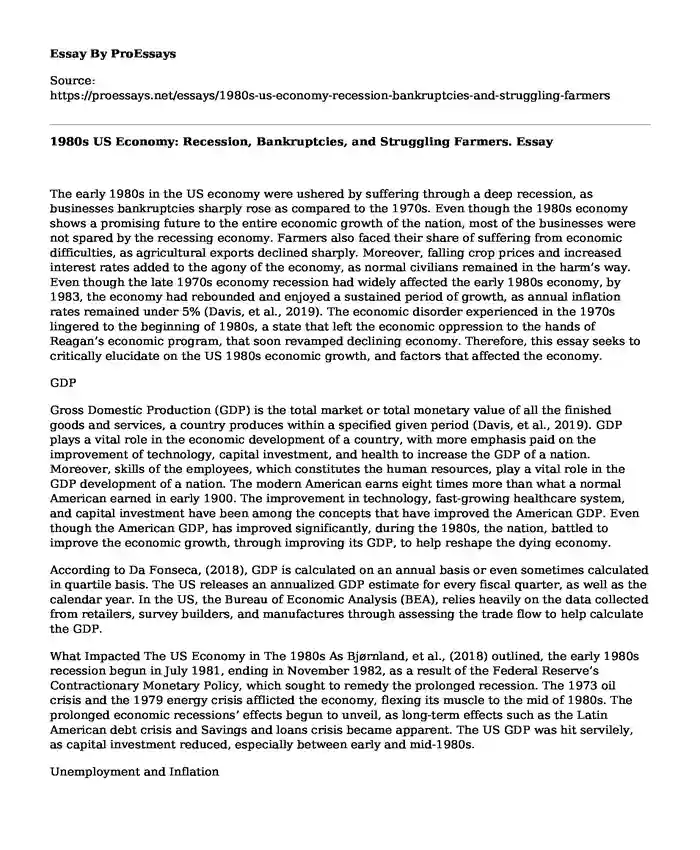 1980s US Economy: Recession, Bankruptcies, and Struggling Farmers.