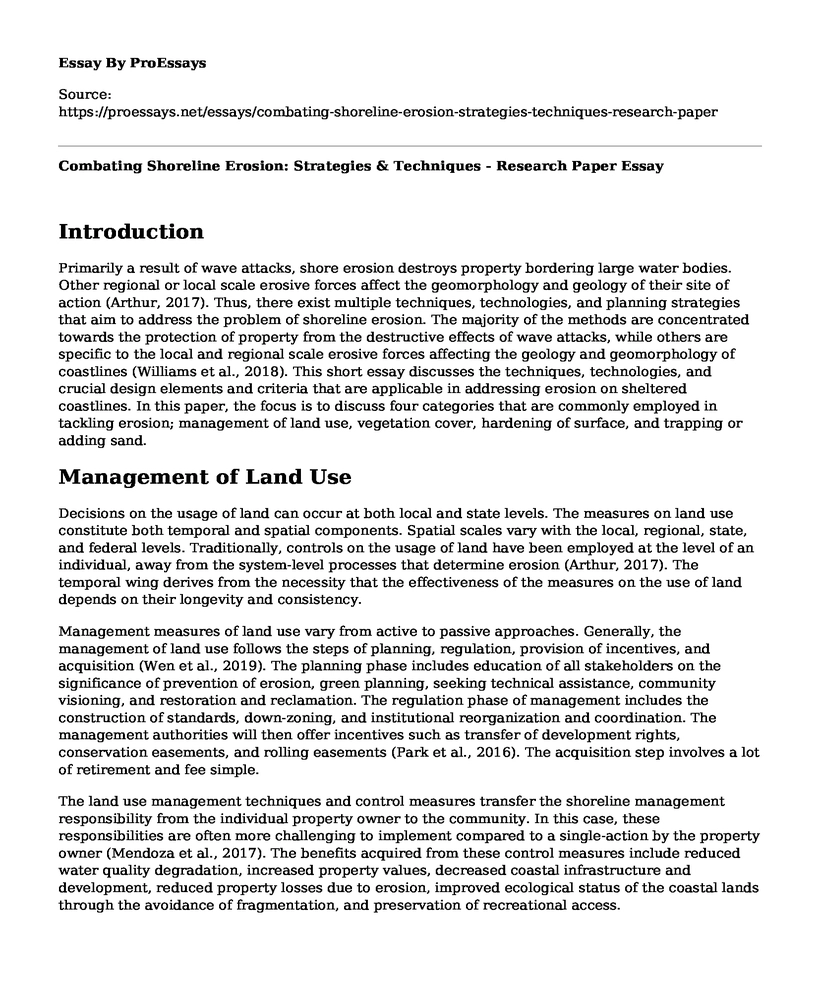 Combating Shoreline Erosion: Strategies & Techniques - Research Paper