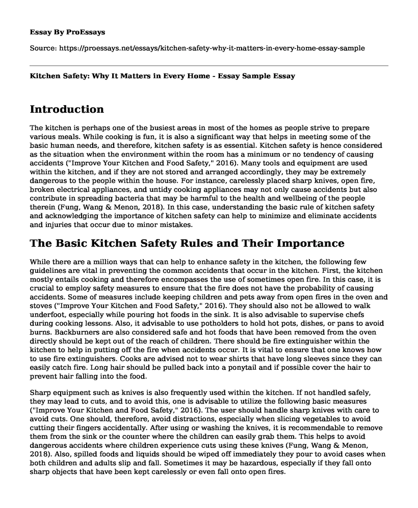 Kitchen Safety: Why It Matters in Every Home - Essay Sample