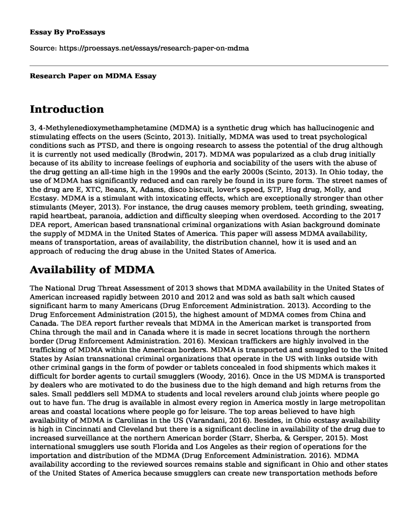 Research Paper on MDMA