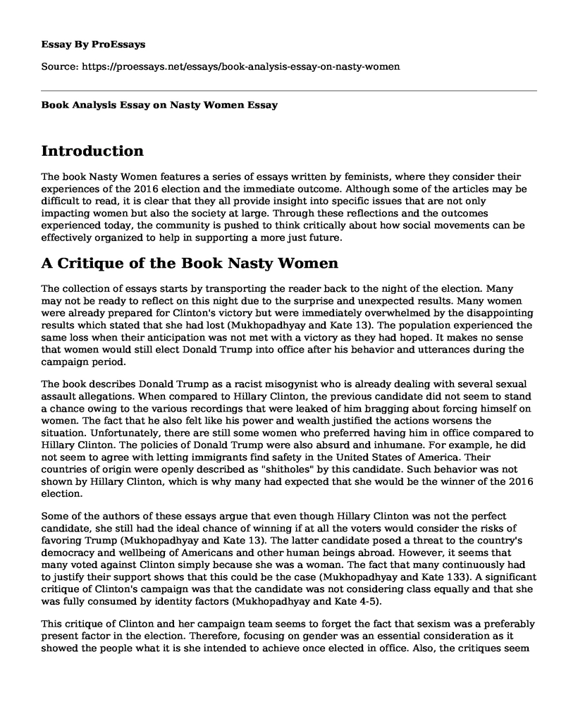 Book Analysis Essay on Nasty Women