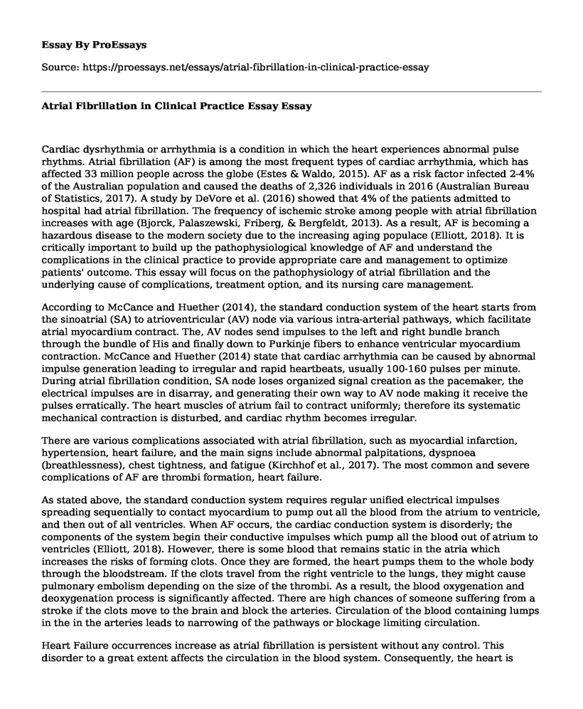 Atrial Fibrillation in Clinical Practice Essay