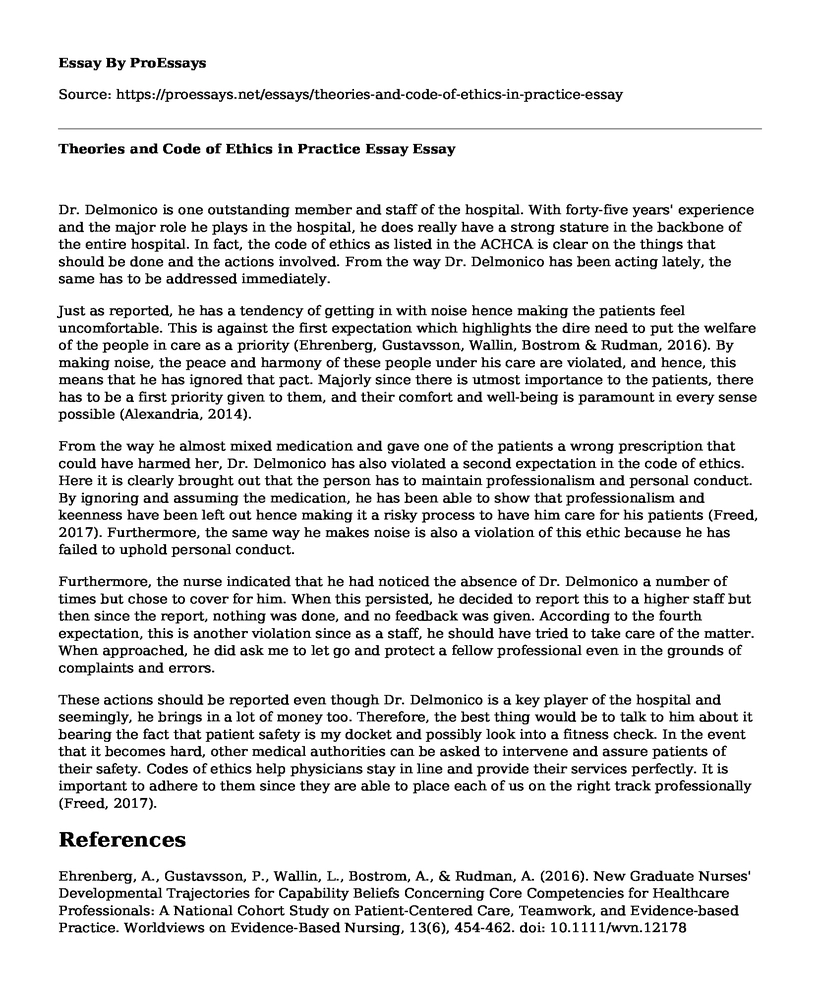 Theories and Code of Ethics in Practice Essay