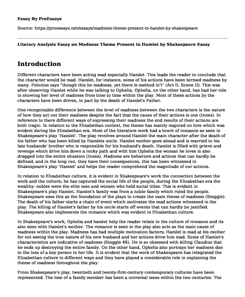 hamlet madness essay pdf