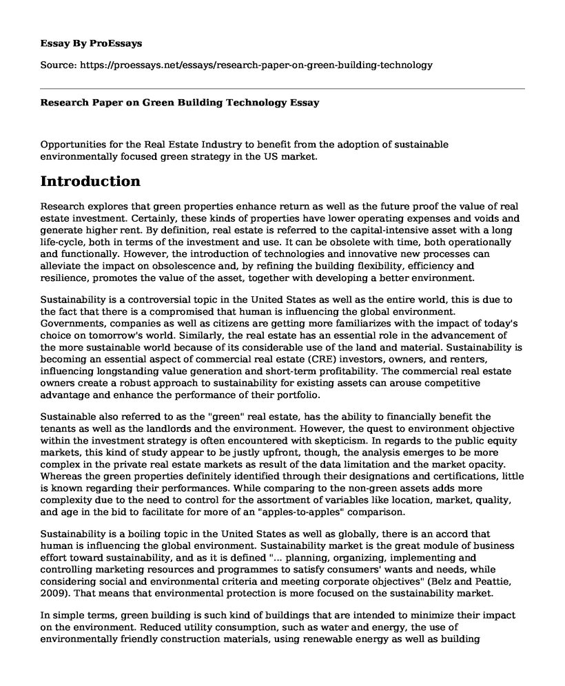 Research Paper on Green Building Technology