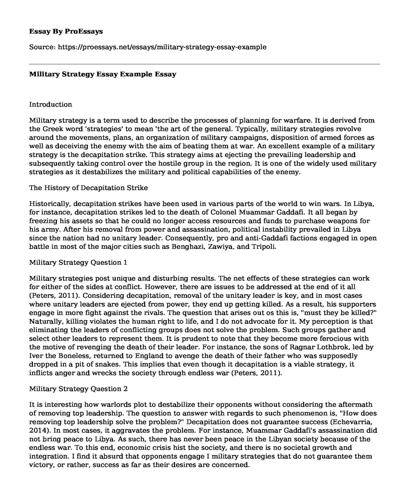 military strategy essay