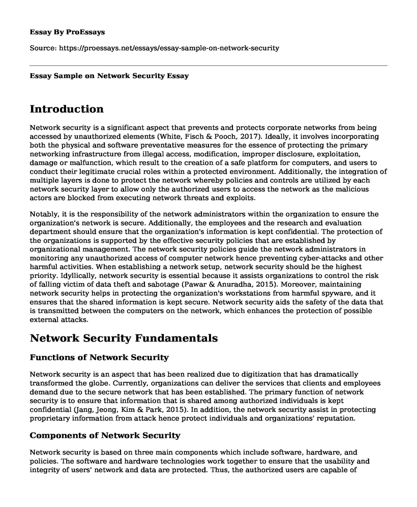 Essay Sample on Network Security