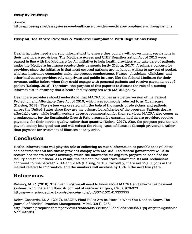 Essay on Healthcare Providers & Medicare: Compliance With Regulations