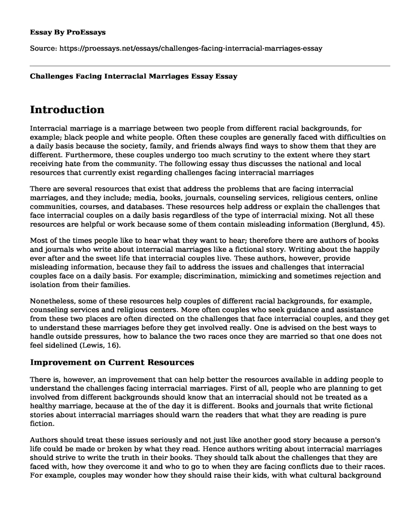 Challenges Facing Interracial Marriages Essay