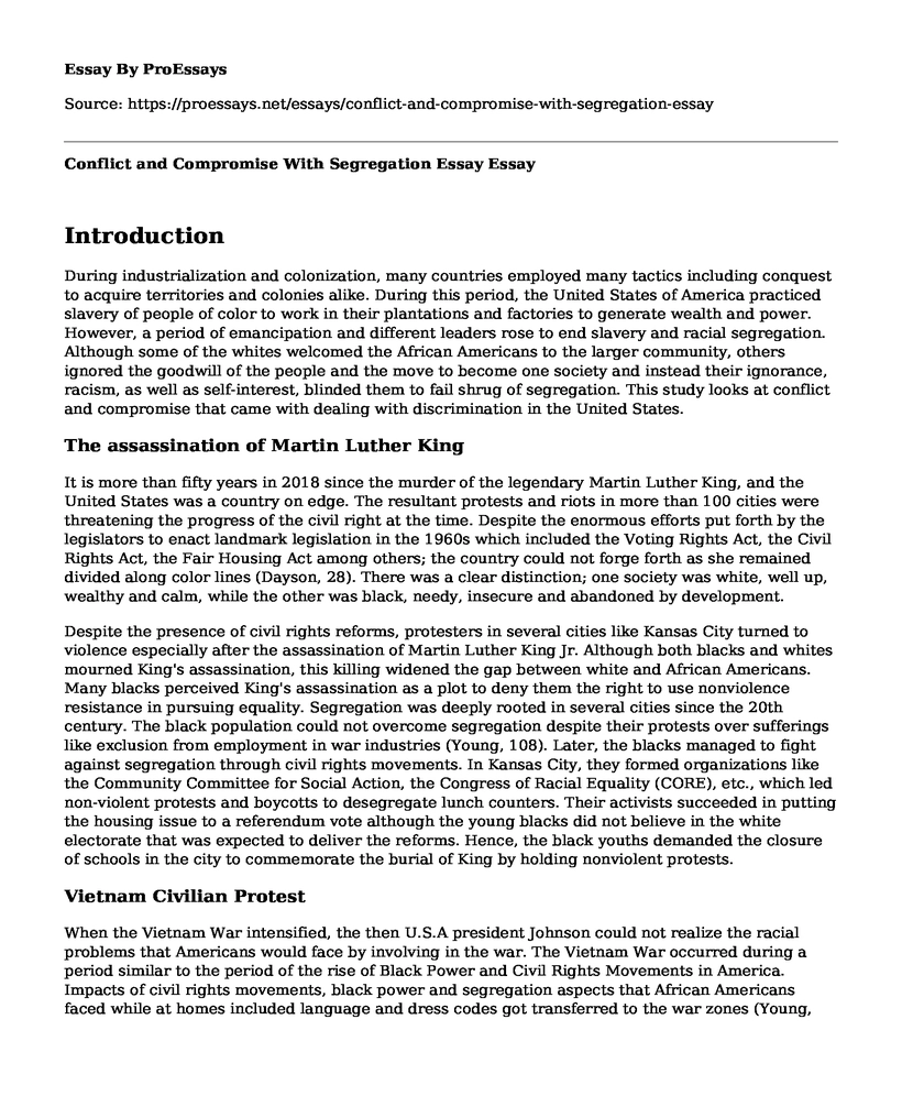 Conflict and Compromise With Segregation Essay