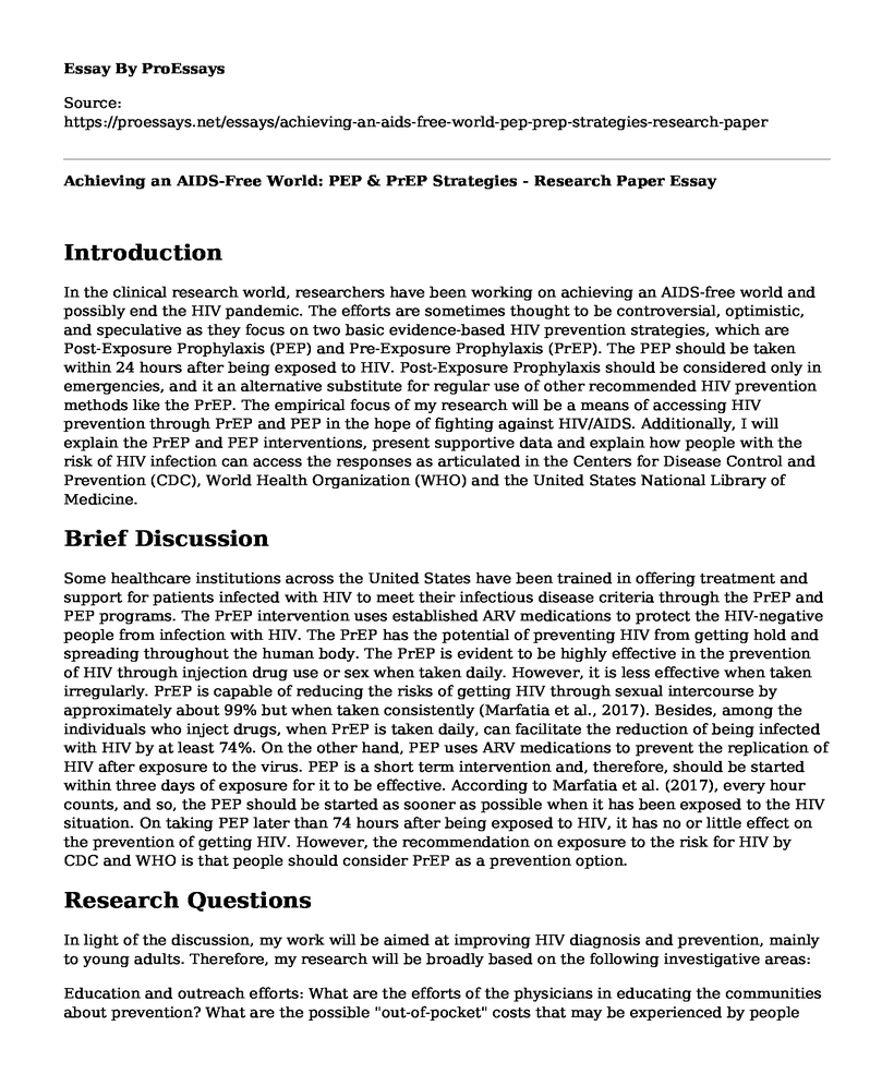 Achieving an AIDS-Free World: PEP & PrEP Strategies - Research Paper