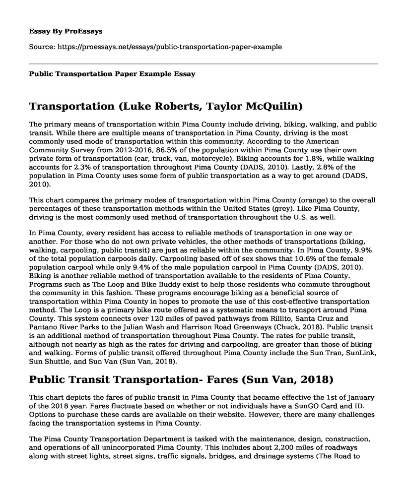 Public Transportation Paper Example