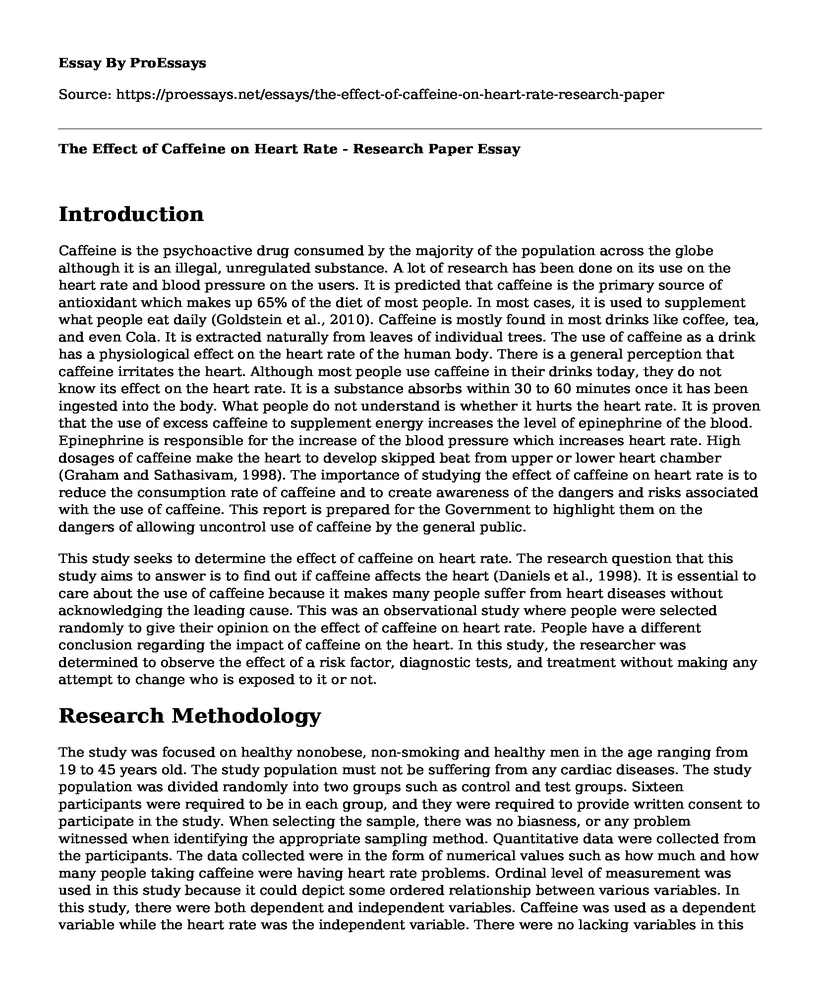 The Effect of Caffeine on Heart Rate - Research Paper