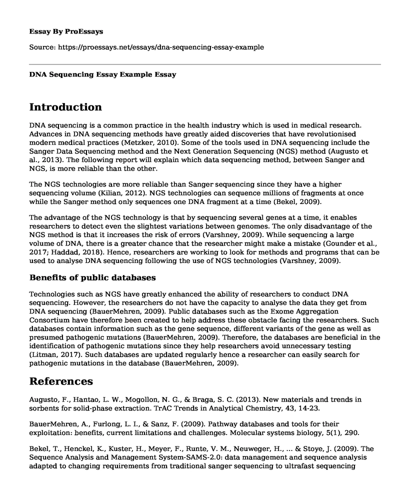 dna sequencing essay